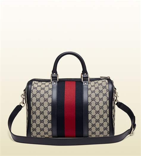 gucci vintage web boston bag blue|gucci boston bag guccissima.